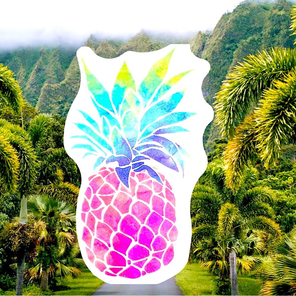 PINEAPPLE Hawaii Aloha State Ohana Shaka Travel 808 Samoan Love Single Sticker